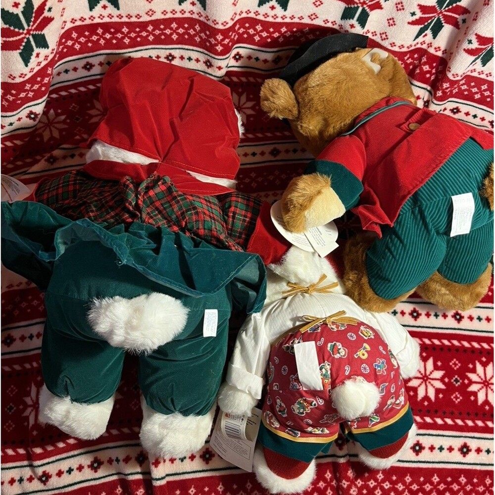 NEW Vintage Kmart CHRISTMAS BEAR Family Teddy Plush Velvet Stuffed 1993, 94, 95 - Picture 6 of 11